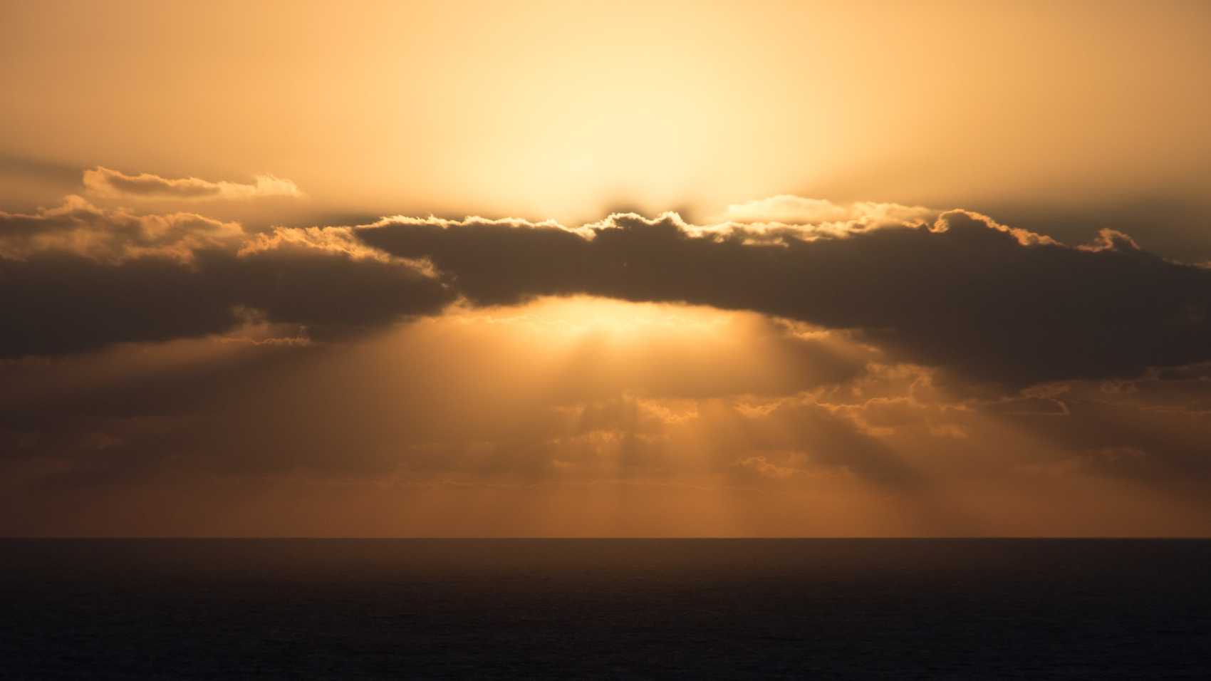 Light behind clouds